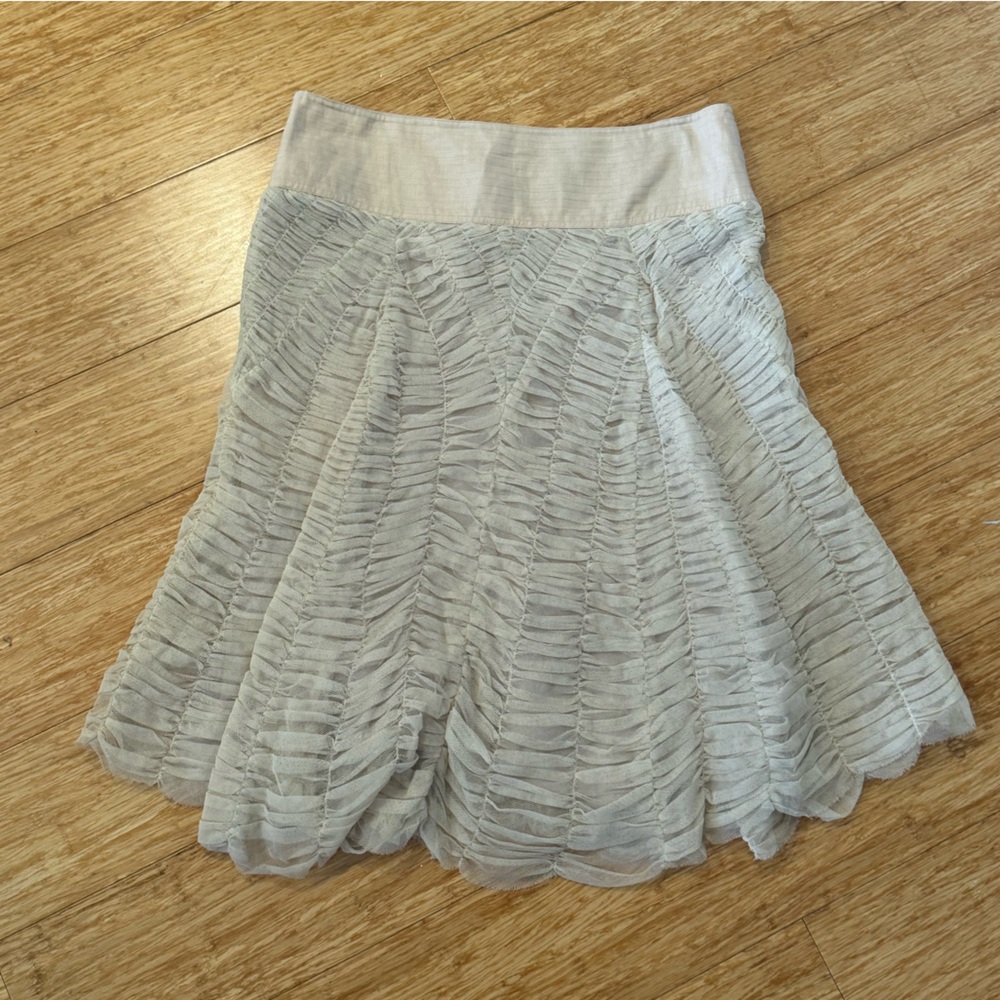 NWT Vintage DKNY cream cotton linen a-line skirt